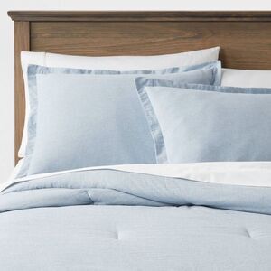 Threshold -  Comforter Set Cotton/Linen Blend Chambra Blue